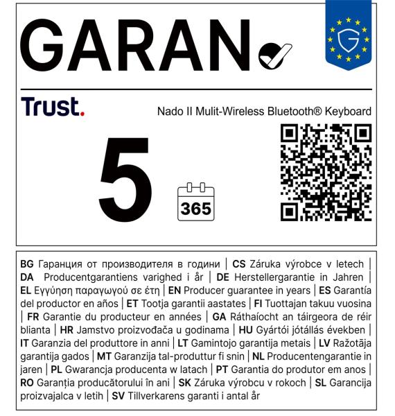 Trust Nado II/ USB+BT/ US layout/ Čierna 