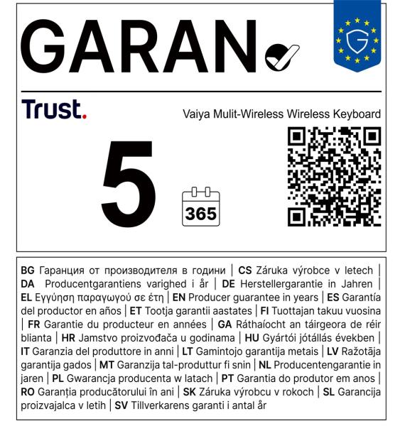 TRUST VAIYA MULTIDEVICE WIRLS KEYBOARD CZ/ SK 