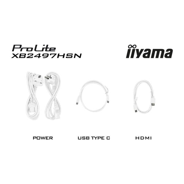24" iiyama XB2497HSN-W1: IPS, FHD, USB-C, RJ45, HAS 
