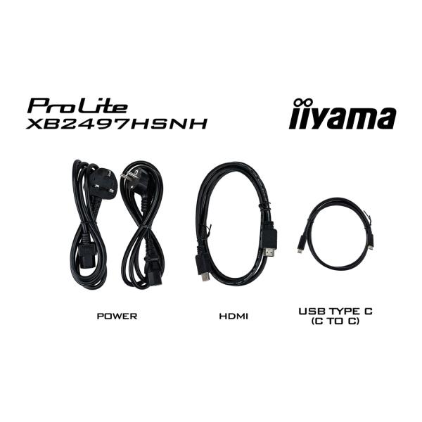 24" iiyama XB2497HSNH-B1: IPS, FHD, USB-C dock, cam 