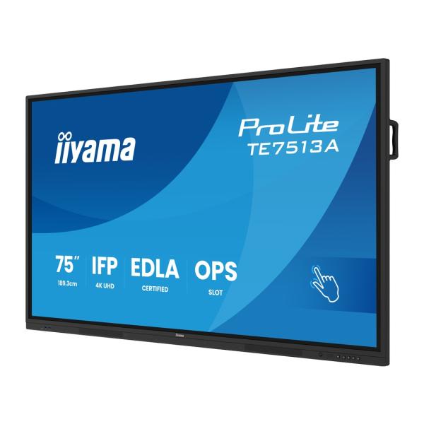 75" iiyama TE7513A-B3AG: IPS, 4K, 40P, EDLÁ 