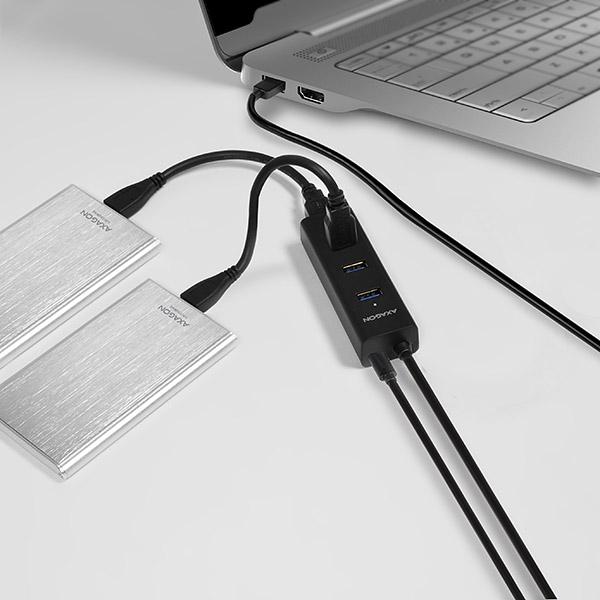 AXAGON HUE-S2BP, 4x USB 3.0 CHARGING húb, vr. AC adaptéra, kábel USB-A 1.2m 