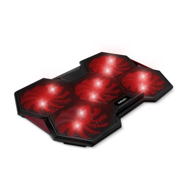EVOLVEO Ania 14, chladiaca podložka pre notebook, do 17.3", 5x ventilátor, červené podsvietenie 