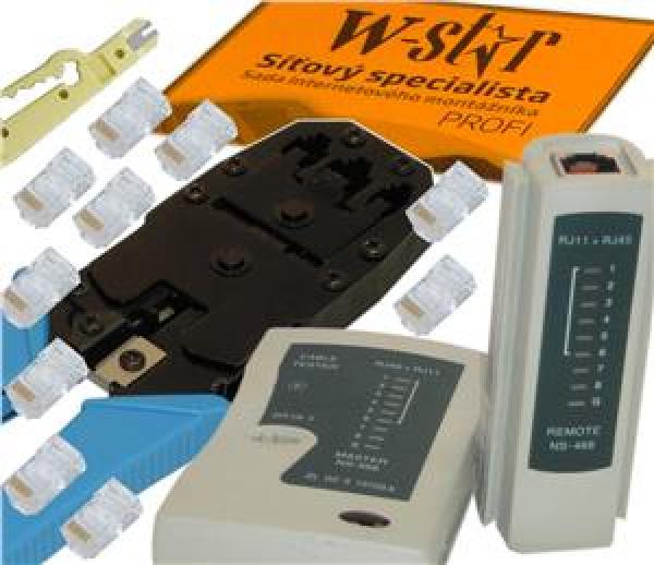 W-Star Sada náradia pre sieťárov WS193, tester UTP, kliešte RJ45 RJ11, narážač, 10x RJ45