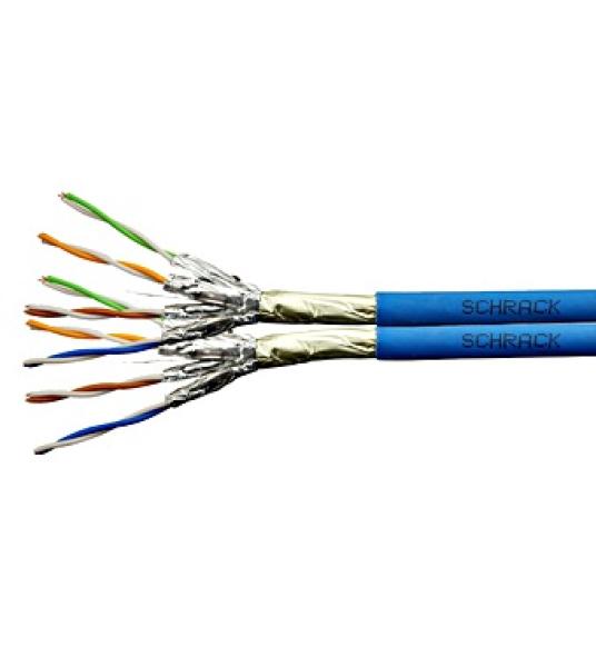 Kabel F/ FTP Cat.6a 500 MHz 2x(4x2xAWG23), LS0H modrý, Dca, 500m