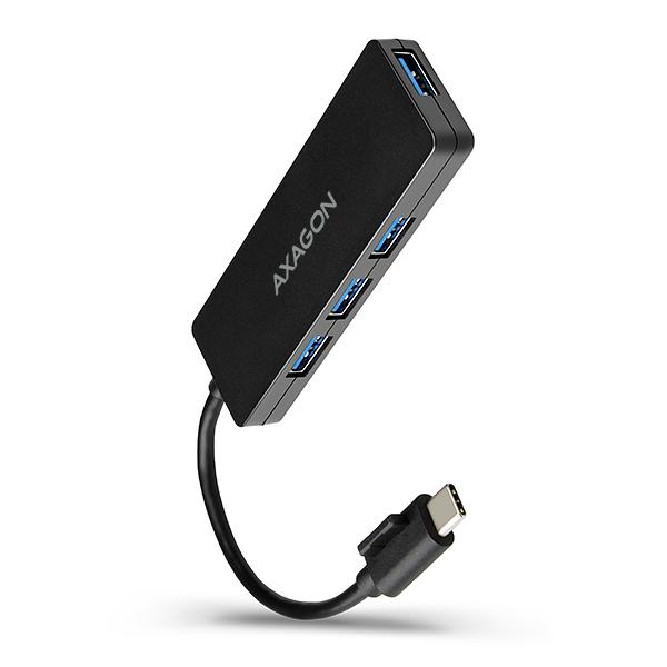 AXAGON HUE-G1C, 4x USB 3.2 Gen 1 SLIM hub, kábel Type-C 14cm napevno 
