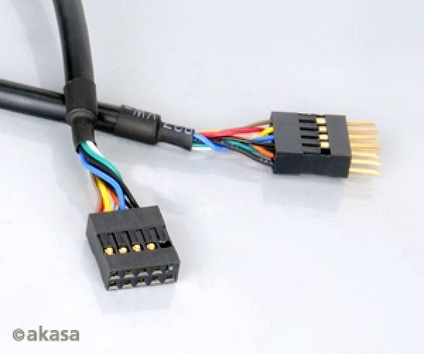 AKASA - USB kabel - 40 cm - prodlužovací interní
