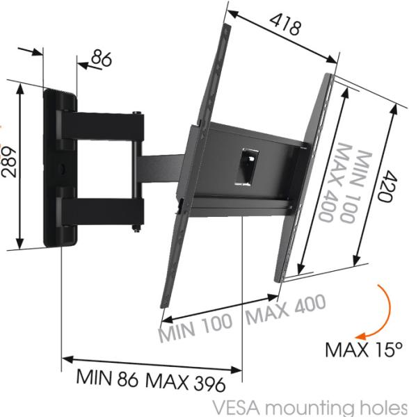 LCD rameno Vogel´s MA3040, 32-55", 3 kĺby 