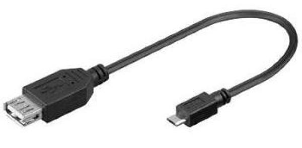 PremiCord USB kab redukcia A/ fem-MicroUSB/ mal20cm