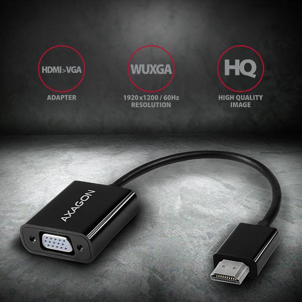 AXAGON RVH-VGN, HDMI -> VGA redukcia / adaptér, FullHD, 1920 * 1200 