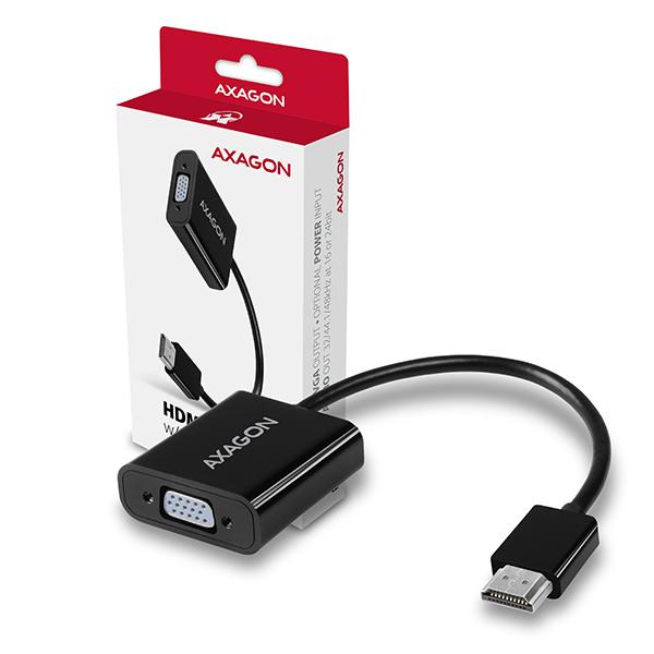AXAGON RVH-VGAN, HDMI -> VGA redukcia/ adapter, FullHD, audio výstup, micro USB napr. konektor
