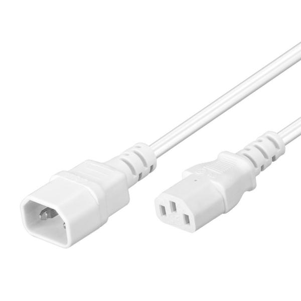 PremiumCord Predlžovací kábel sieť 230V, C13-C14, biely 3m