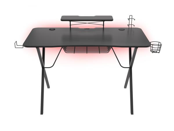 Genesis Holm 300 RGB - herný stôl s RGB podsvietením, 3xUSB 3.0, bezdrôtová nabíjačka mobilov 