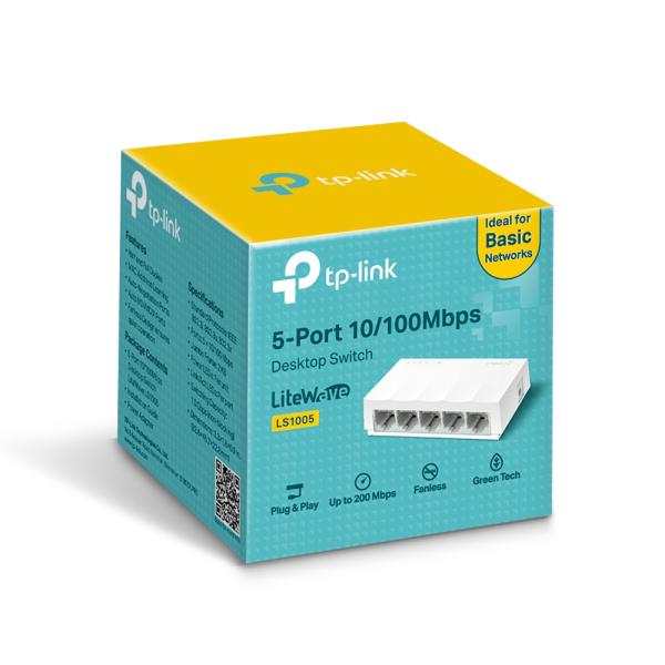 TP-Link LS1005 5x 10/ 100 Desktop Switch Fanless 
