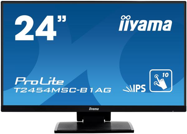 24" iiyama T2454MSC-B1AG - IPS, FullHD, 5ms, 250cd/ m2, 1000:1, 16:9, VGA, HDMI, repro.
