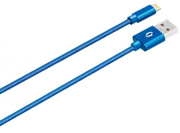 ALIGATOR PREMIUM Dátový kábel 2A, Lightning modrý 