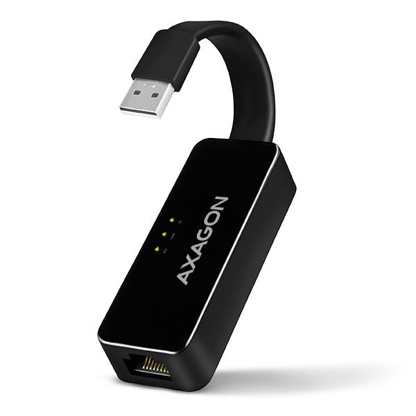 AXAGON ADE-XR, USB 2.0 - Fast Ethernet sieťová karta, auto inštal, čierna 