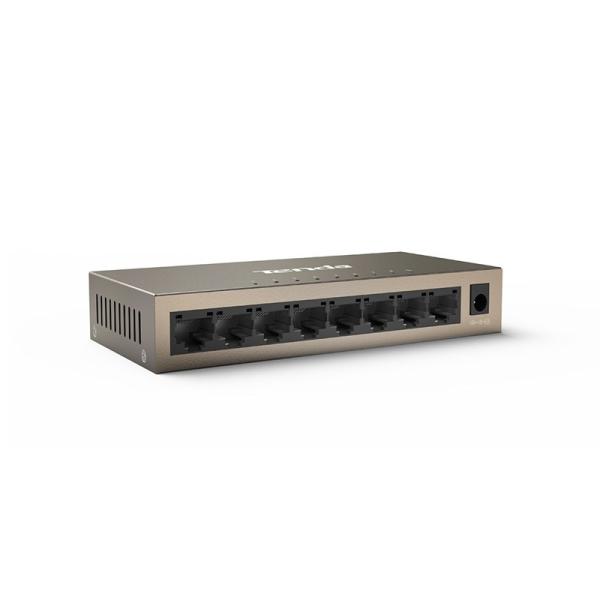 Tenda TEG1008M 8-port Gigabit Switch, 8x 10/ 100/ 1000 Mb/ s, Fanless, MAC 4K, napájanie AC/ DC, aj na stenu 