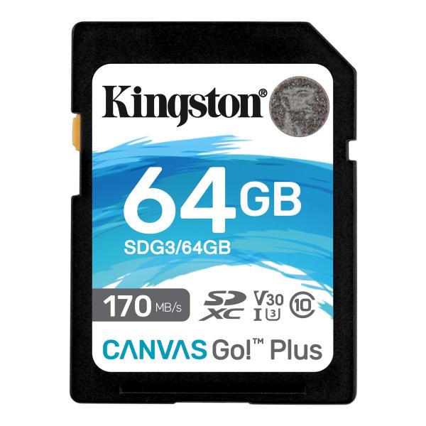 Kingston Canvas Go Plus/ SDXC/ 64GB/ 170MBps/ UHS-I U3/ Class 10