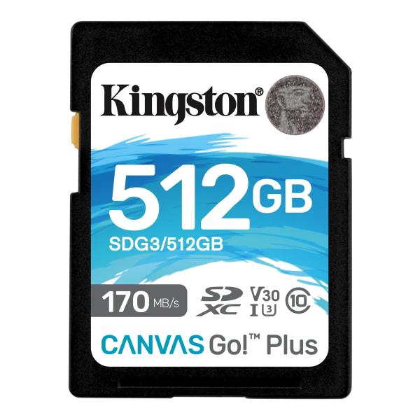 Kingston Canvas Go Plus/ SDXC/ 512GB/ 170MBps/ UHS-I U3 / Class 10