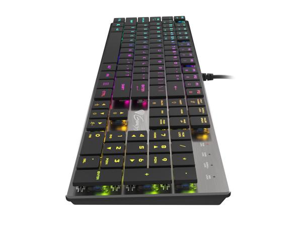 Genesis herní mechanická klávesnice THOR 420/ RGB/ Content Slim Blue/ Drátová USB/ US layout/ Šedá 