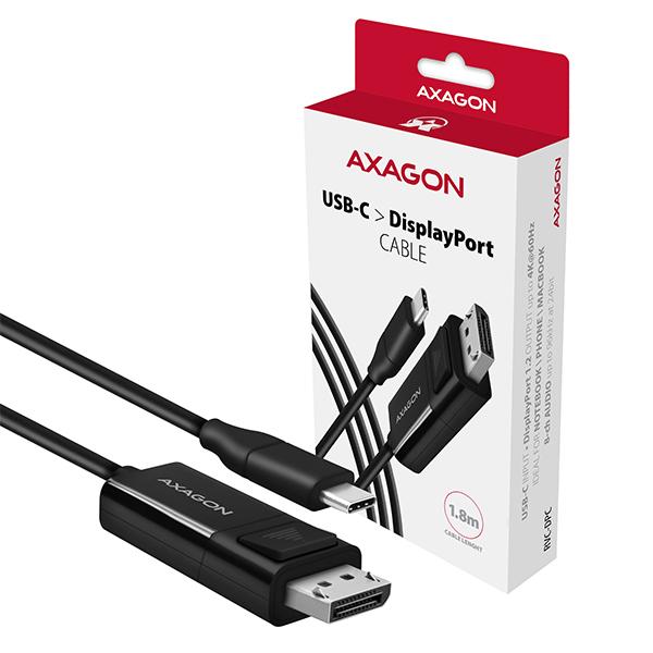 AXAGON RVC-DPC, USB-C -> DisplayPort redukcia / kábel 1.8m, 4K/ 60Hz