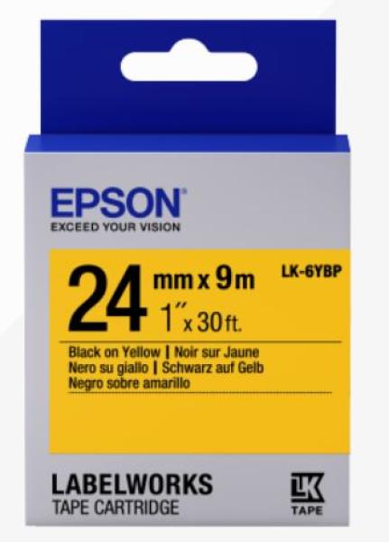 Epson Label Cartridge Pastel LK-6YBP Black/ Yellow 24mm (9m)