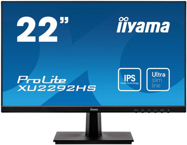 22" iiyama XU2292HS-B1: IPS, FullHD @ 75Hz, 250cd/ m2, 4ms, VGA, HDMI, DP, čierny