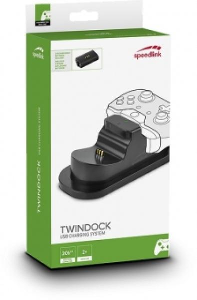 TWINDOCK USB Dual Charger for Xbox One, black 