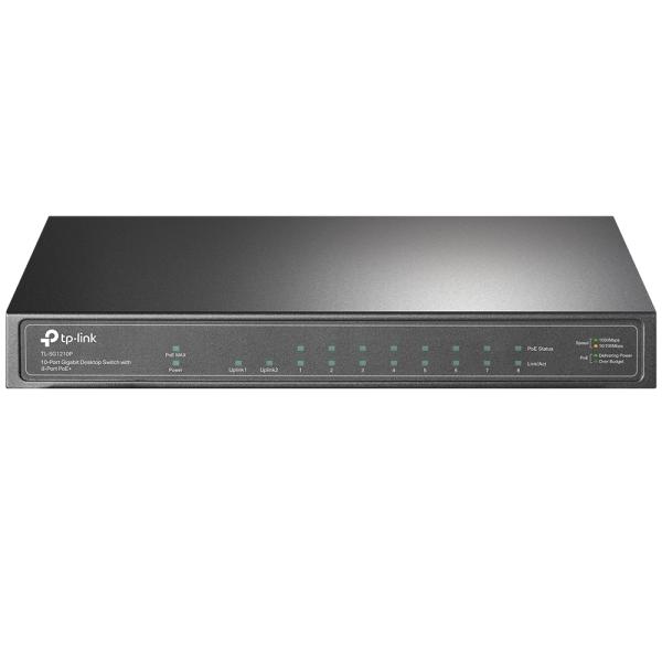 TP-Link TL-SG1210P 8xGb POE + 63W, 1xGb RJ45 nonPOE, 1xSFP, desktop switch, kov. 