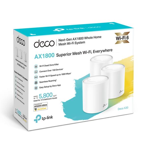 TP-Link Smart Home Mesh AX1800 WiFi6 Deco X20(3-pack) 