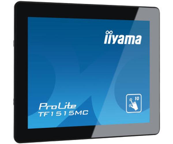 15" iiyama TF1515MC-B2: TN, XGA, capacitive, 10P, 350cd/ m2, VGA, DP, HDMI, čierny