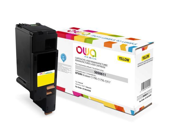 OWA Armor toner pre EPSON AL C1700, C1750, CX17, 1400 strán, C13S050611, žltá/žltá