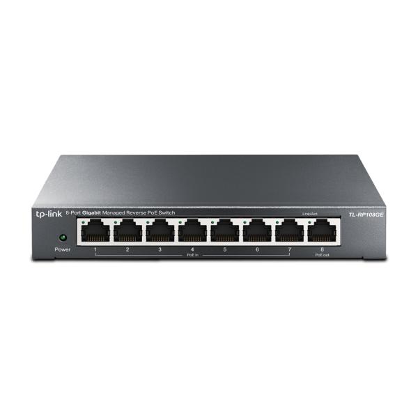 TP-Link TL-RP108GE easy smart switch, 7xGb pasívny POE-in, 1xGb pas.POE-out 