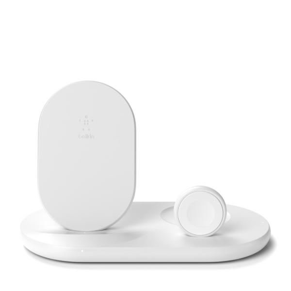 BELKIN Qi 3v1 nabíjecí stojan, bílý (iPhone, Apple Watch, AirPods)
