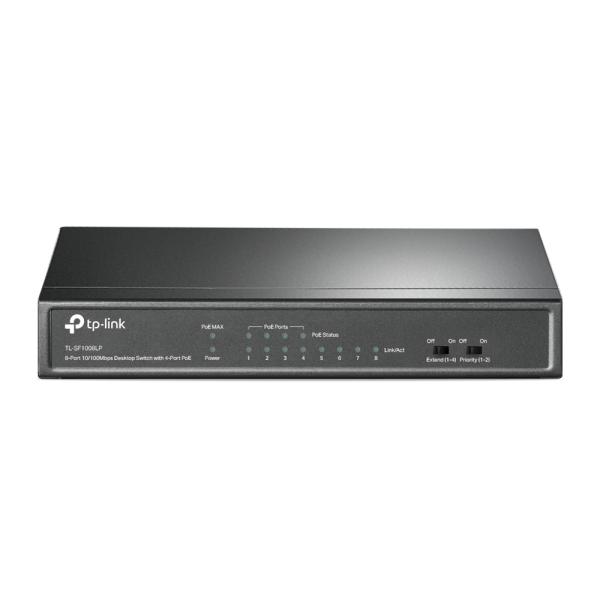 TP-link TL-SF1008LP 8x10/ 100 (4xPOE) 41W Desktop kovový CCTV Switch 