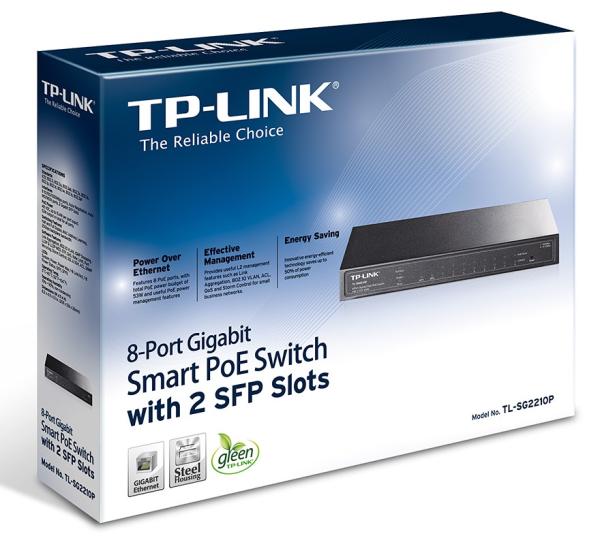 TP-Link TL-SG2210P 8xGb 61W POE Smart switch, 2xSFP Omada SDN 