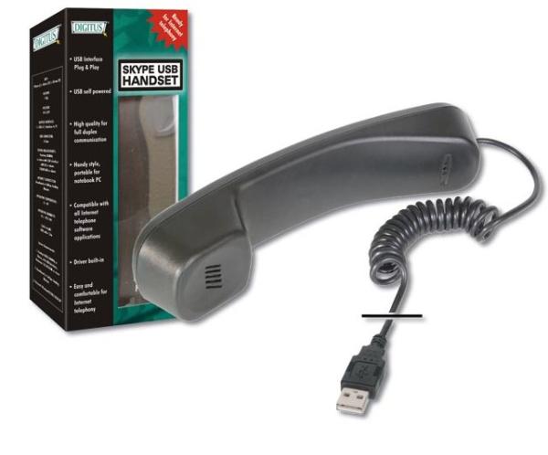 DIGITUS USB telefonní set/ sluchátko pro Skype/ ICQ/ 