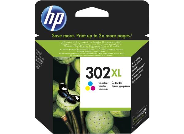 HP 302XL High Yield Tri-color Original Ink Cartridge,  ,  F6U67AE