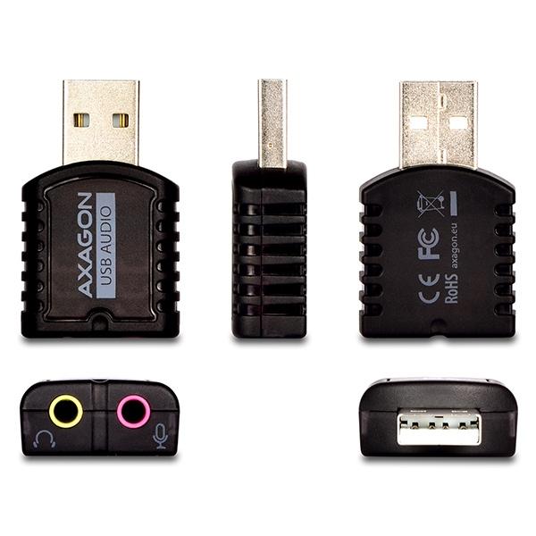 AXAGON ADA-10, USB 2.0 - externá zvuková karta MINI, 48kHz/ 16-bit stereo, vstup USB-A 