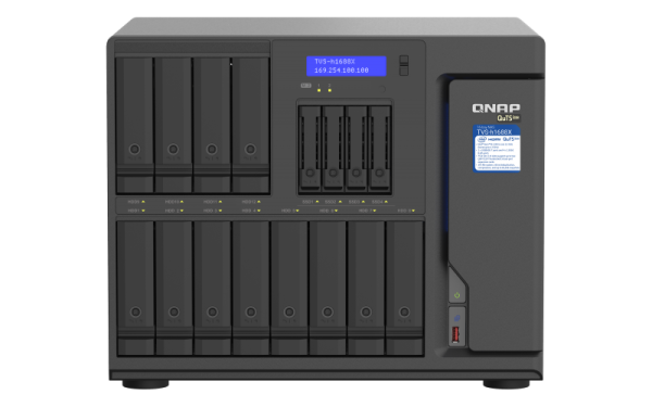 QNAP TVS-h1688X-W1250-32G (Xeon 3, 3GHz, ZFS, 32GB ECC RAM, 12x 3, 5" + 4x 2, 5", 2x M.2 NVMe, 4x2, 5GbE) 