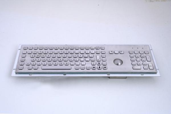KB005K – Priemyselná nerezová klávesnica s trackballom do zástavby, CZ, USB, IP65