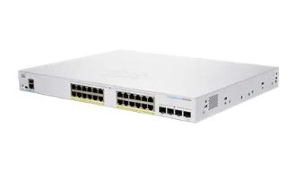 Cisco switch CBS350-24FP-4G-EU (24xGbE, 4xSFP, 24xPoE+, 370W)