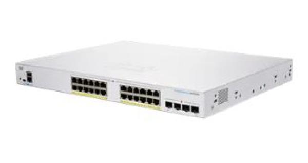 Cisco switch CBS350-24P-4X-EU (24xGbE, 4xSFP+, 24xPoE+, 195W, fanless)