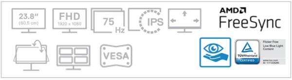 DELL S2421HN IPS LED monitor, 23,8",1920x1080,16:9,4ms,1000:1,2xHDMI,VESA 