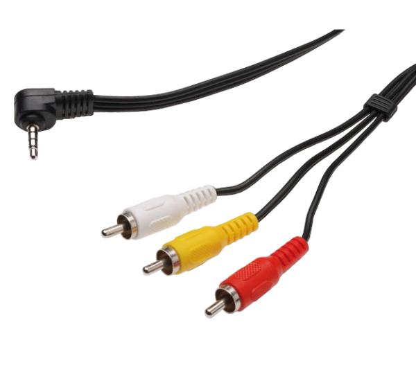 PremiumCord Video + Audio kabel, stereo 3.5mm 4 pinový - 3x CINCH RCA stíněný, M/ M, 1, 5m