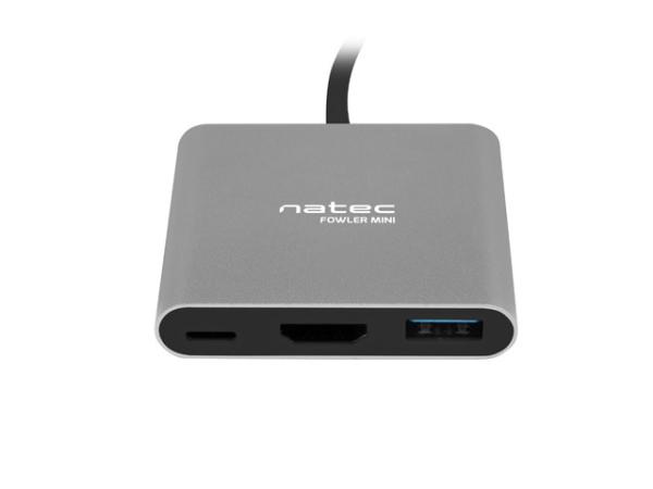 Natec multiport adaptér Fowler MINI USB-C PD, USB 3.0, HDMI 4K 
