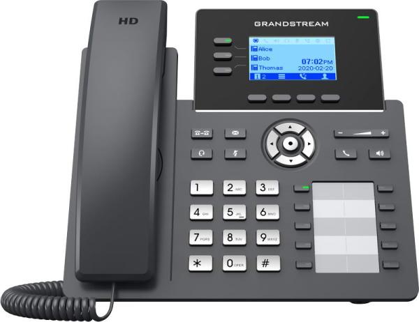 Grandstream GRP2604P SIP telefon, 2, 48" LCD podsv. displej, 6 SIP účty, 10BLF tl., 2x1Gbit porty, PoE 
