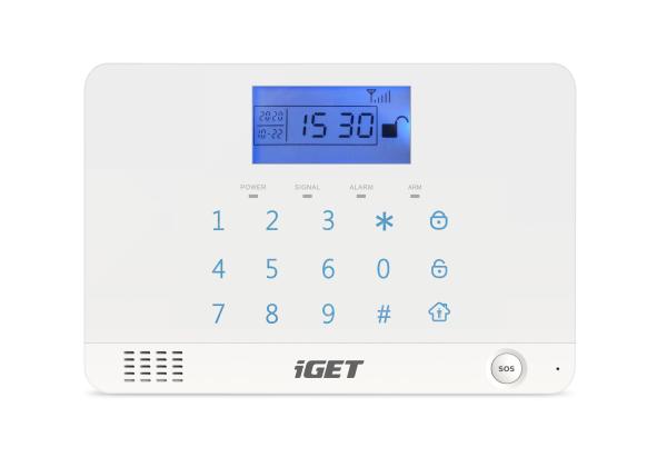 iGET SECURITY M3B - bezdrátový GSM alarm CZ, zasílá SMS/ telefonuje, záložní baterie 8 hod, aplikace CZ 