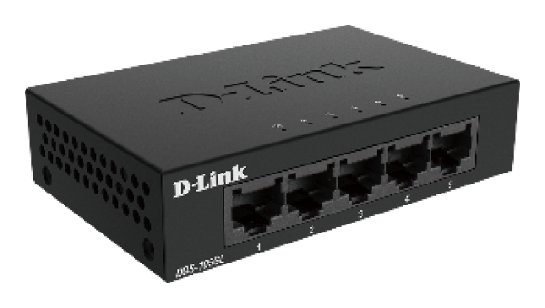 D-Link DGS-105GL Kovový 5-portový Gigabit stolný switch 
